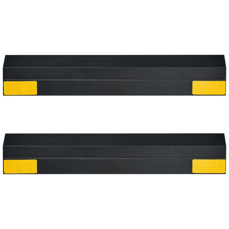 VEVOR Parking Stopper, 16 Inch 2 Pcs Heavy Duty Parking Aid for Garage, PP Curb Garage Floor Stopper with Reflective Strips, Vehicles Gadgets for Cars Vans Trucks Tire Wheel Guide Block Stops Bumpers