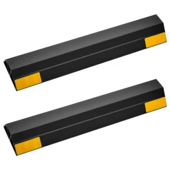 VEVOR Parking Stopper, 16 Inch 2 Pcs Heavy Duty Parking Aid for Garage, PP Curb Garage Floor Stopper with Reflective Strips, Vehicles Gadgets for Cars Vans Trucks Tire Wheel Guide Block Stops Bumpers