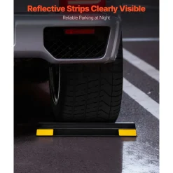 VEVOR Parking Stopper, 16 Inch 2 Pcs Heavy Duty Parking Aid for Garage, PP Curb Garage Floor Stopper with Reflective Strips, Vehicles Gadgets for Cars Vans Trucks Tire Wheel Guide Block Stops Bumpers