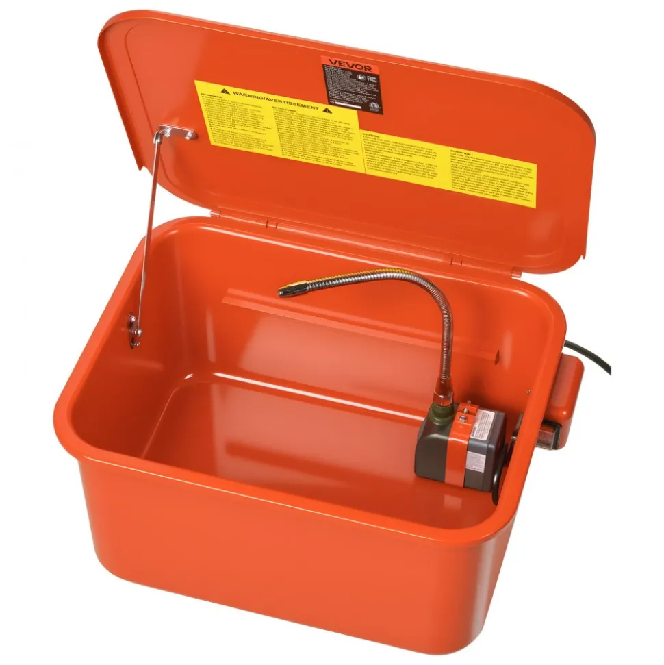 VEVOR Parts Washer 5-Gallon, 3.5 Gallon Solvent Capacity, 0.4 Gallon per Minute Max Pump Output, Portable Steel Automotive Parts Cleaner with Electric Pump for Wheel Bearings, Gears, and Carburetors