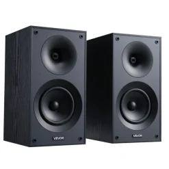 VEVOR Passive Bookshelf Speaker, 300W, Book Shelf Stereo Speakers with 5.25-Inch Woofer and 1-Inch Tweeter, Detachable Grille, 65Hz-20KHz Frequency Response, Wooden Enclosure, for Home Theater (1 Pair)
