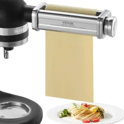 VEVOR Pasta Attachment for KitchenAid Stand Mixer, Stainless Steel Pasta Sheet Roller Attachment, Pasta Maker Machine Accessory with 8 Adjustable Thickness Knob, KitchenAid Pasta Attachment by VEVOR