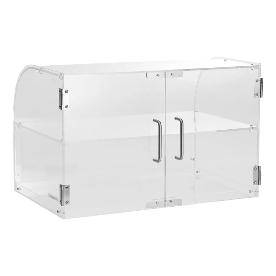 VEVOR Pastry Display Case, 2-Tier Commercial Countertop Bakery Display Case, Acrylic Display Box with Rear Door Access & Removable Shelves, Keep Fresh for Donut Bagels Cake Cookie, 22"x14"x14"