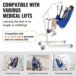 VEVOR Patient Lift Sling with Head Support- Large Size, Universal Patient Lift Sling, Divided Leg Transfer Sling for Bathing, Patient Lift Medical Sling for Elderly, Disabled, Bedridden, 600LBS