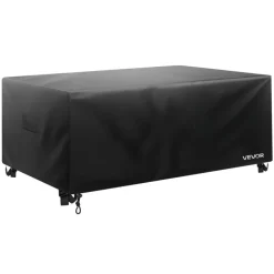 VEVOR Patio Furniture Cover, 420D Heavy Duty Waterproof Outdoor Dining Table and Chairs Cover, Large Rectangular Patio Table Covers with Air Vent for All Weather, 130L x 84W x 28H inch, Black