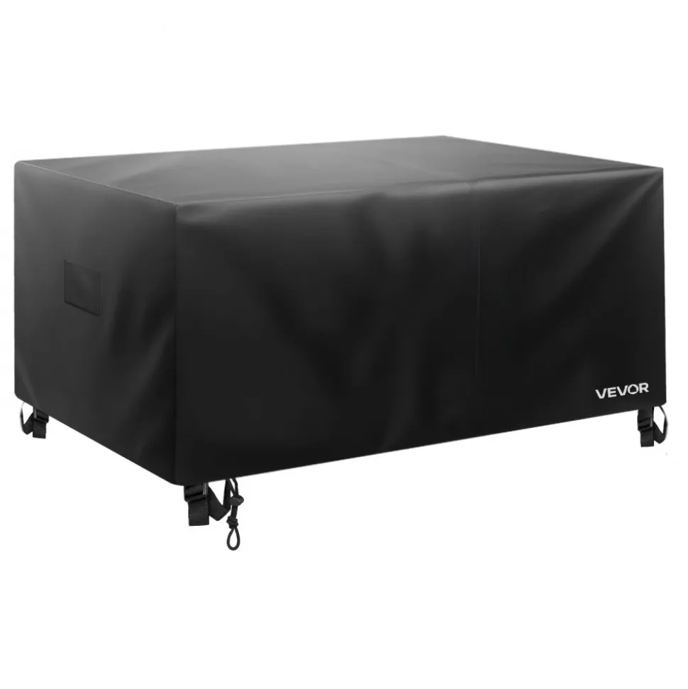 VEVOR Patio Furniture Cover, 420D Heavy Duty Waterproof Outdoor Dining Table and Chairs Cover, Large Squre Patio Table Covers with Air Vent for All Weather, 126L x 126W x 32H inch, Black
