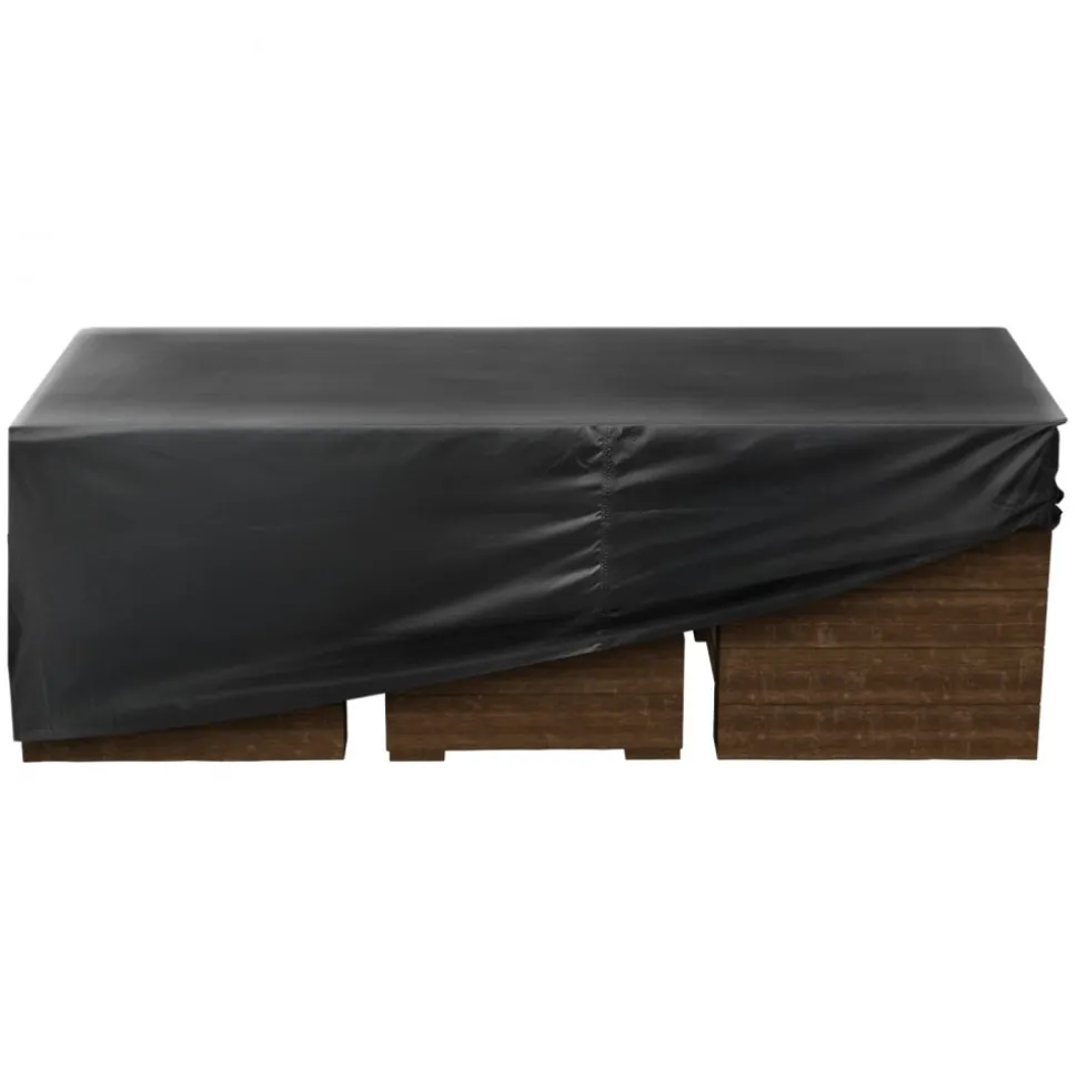 VEVOR Patio Furniture Cover, 420D Heavy Duty Waterproof Outdoor Dining Table and Chairs Cover, Large Rectangular Patio Table Covers with Air Vent for All Weather, 74L x 47W x 28H inch, Black