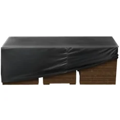 VEVOR Patio Furniture Cover, 420D Heavy Duty Waterproof Outdoor Dining Table and Chairs Cover, Large Rectangular Patio Table Covers with Air Vent for All Weather, 110L x 84W x 28H inch, Black