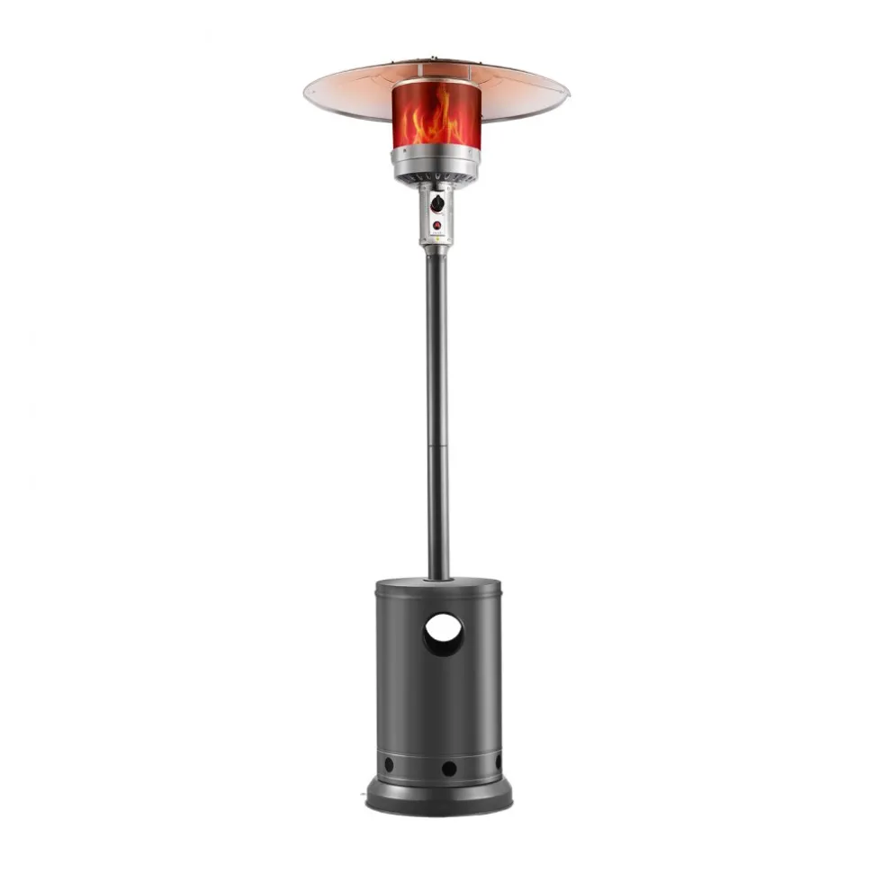 VEVOR Patio Heater for Outdoor Use, 50000BTU Propane Heater Tall Hammered With Round Table Design, Metal Burner and Wheels, Fixed Outdoor Patio Flame Heater for Patio, Party, Backyard, Garden, Bronze