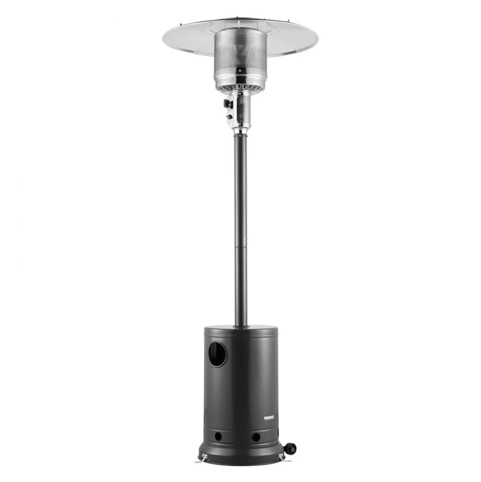 VEVOR Patio Heater for Outdoor Use, 50000BTU Propane Heater Tall Hammered With Round Table Design, Metal Burner and Wheels, Fixed Outdoor Patio Flame Heater for Patio, Party, Backyard, Garden, Bronze