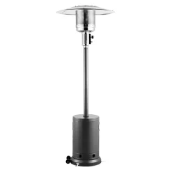 VEVOR Patio Heater for Outdoor Use, 50000BTU Propane Heater Tall Hammered With Round Table Design, Metal Burner and Wheels, Fixed Outdoor Patio Flame Heater for Patio, Party, Backyard, Garden, Bronze