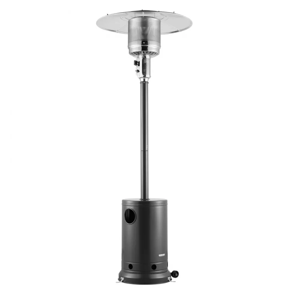 VEVOR Patio Heater for Outdoor Use, 50000BTU Propane Heater Tall Hammered With Round Table Design, Metal Burner and Wheels, Fixed Outdoor Patio Flame Heater for Patio, Party, Backyard, Garden, Bronze