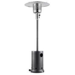 VEVOR Patio Heater for Outdoor Use, 50000BTU Propane Heater Tall Hammered With Round Table Design, Metal Burner and Wheels, Fixed Outdoor Patio Flame Heater for Patio, Party, Backyard, Garden, Bronze