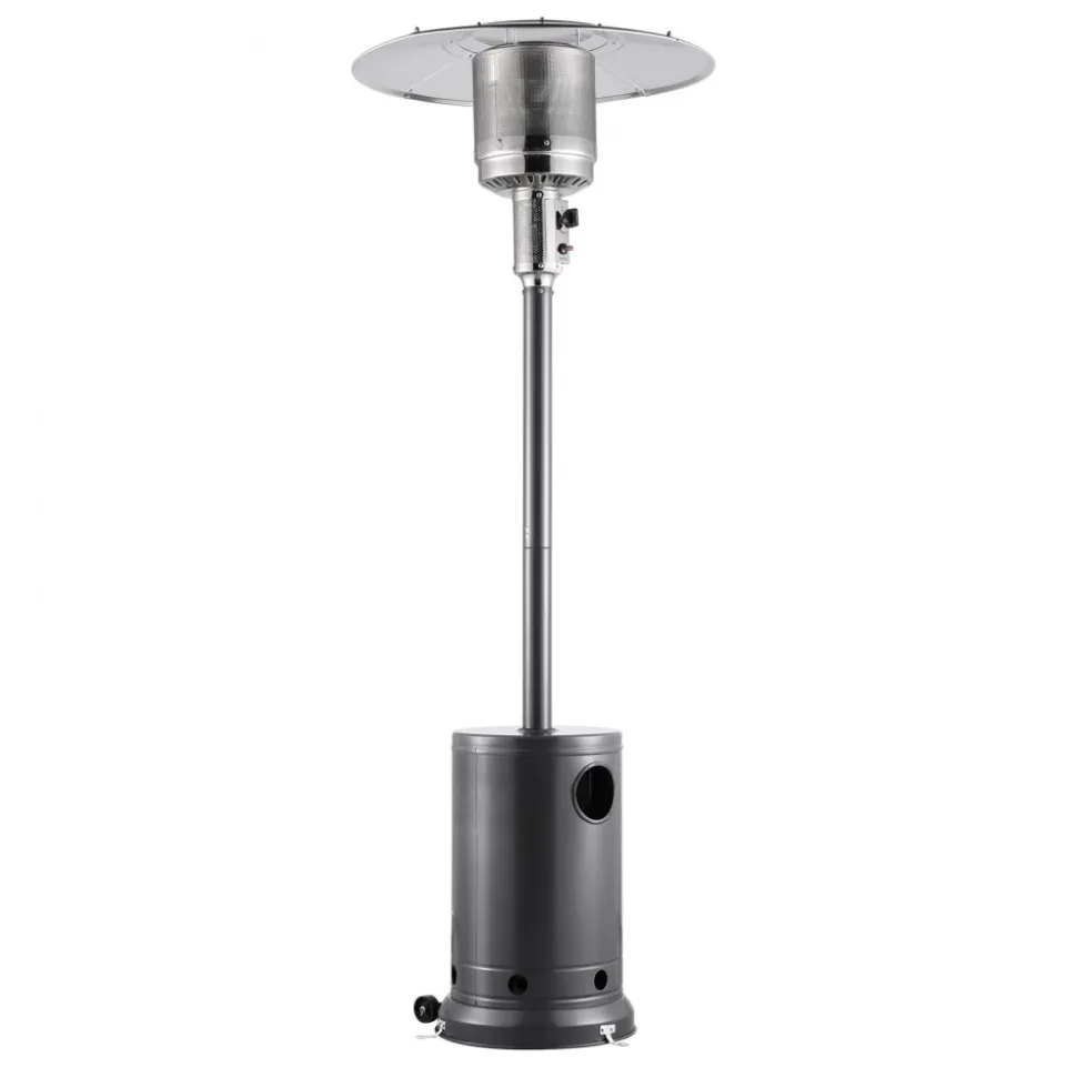 VEVOR Patio Heater for Outdoor Use, 50000BTU Propane Heater Tall Hammered With Round Table Design, Metal Burner and Wheels, Fixed Outdoor Patio Flame Heater for Patio, Party, Backyard, Garden, Bronze