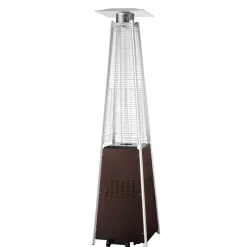 VEVOR Patio Heater for Outdoor Use, 48000BTU Pyramid Propane Heater w/Wheels, Quartz Glass Tube Outdoor Patio Flame Heater for Patio, Party, Backyard, Garden, Decoration, Hammered Bronze
