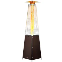 VEVOR Patio Heater for Outdoor Use, 48000BTU Pyramid Propane Heater w/Wheels, Quartz Glass Tube Outdoor Patio Flame Heater for Patio, Party, Backyard, Garden, Decoration, Hammered Bronze