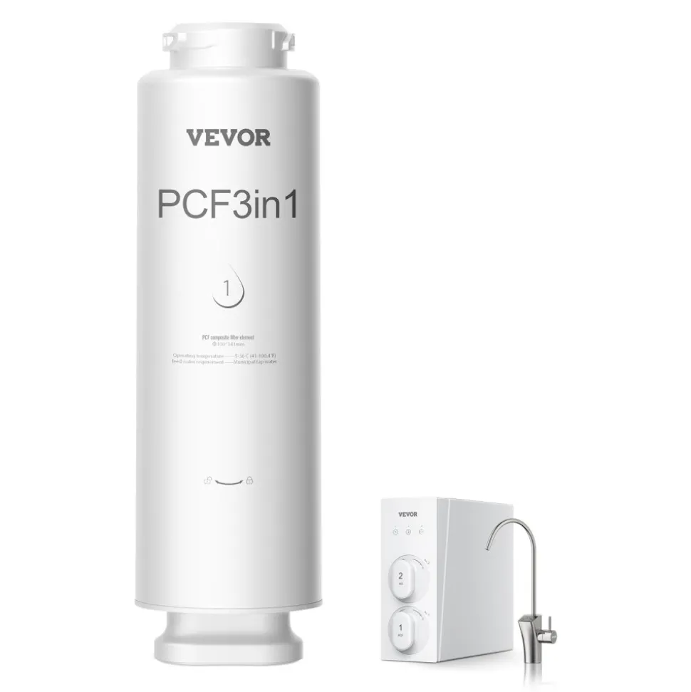 VEVOR PCF Replace Filter, 6-layer PCF Composite Water Filter Replacement, PCF Composite Filter, Reduces Chlorine & Odor, Compatible with Under Sink Water Filter System SS-001, SS-003 & SS-005