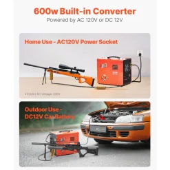 VEVOR PCP Air Compressor, 4500PSI/30Mpa Portable PCP Airgun Compressor with Built-in Converter & Fan Cooling System, DC12V/AC120V Manual-Stop Air Rifle, Paintball and Scuba Tank Compressor Pump