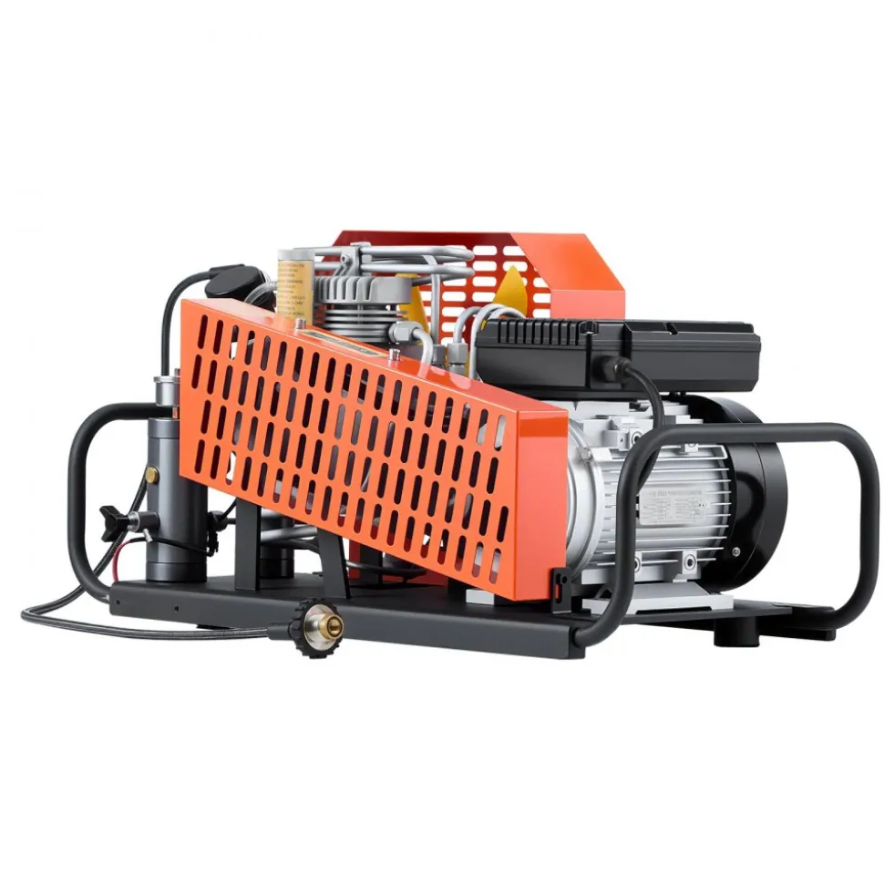 VEVOR PCP Air Compressor, 4500PSI/30Mpa Diving Scuba Tank Air Compressor, 60 L/min Four-Cylinder Auto Stop PCP Rifle Compressor Pump with Fan Cooling System for Scuba Tanks, Paintball, Firefighting