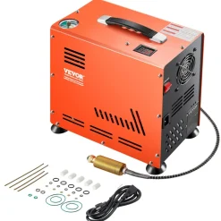 VEVOR PCP Air Compressor, 800W Dual-Cylinder PCP Airgun Compressor 4500PSI/30Mpa with Built-in Fan Cooling System, Auto-Stop | Oil Free Paintball Tank Compressor for Air Rifle, Scuba Diving Bottle
