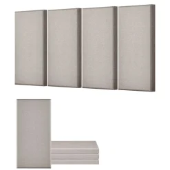 VEVOR 4 PCS Acoustic Panels, 2 inch Thick 23.6 x 11.8 inch Fiberglass Sound Absorbing Panels, Self-adhesive Soundproof Wall Boards, for Studios, Office, Home Theater,Meeting Room, Camel