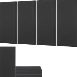 VEVOR 4 PCS Acoustic Panels, 2 inch Thick 23.6 x 11.8 inch Fiberglass Sound Absorbing Panels, Self-adhesive Soundproof Wall Boards, for Studios, Office, Home Theater,Meeting Room, Black