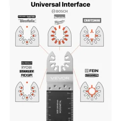 VEVOR 50PCS Bi-Metal Oscillating Saw Blades, Universal Quick Release Oscillating Multi Tool Blades, Multitool Tool Blades for Nails, Soft Metal, Wood, Compatible with Dewalt Milwaukee Bosch Ryobi