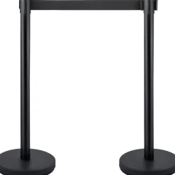 VEVOR 6 PCS Black Stanchion Posts Stainless Steel Stanchion Queue Post Black Belt Retractable 36In for Both Indoor and Outdoor use.