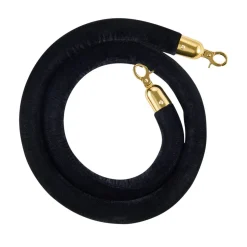 VEVOR 2 Pcs Black Velvet Stanchion Ropes, 5 ft Crowd Control Stanchion Black Velvet Ropes with Gold Hooks, Post Queue Barrier Carpet Rope for Carpet Events Movie Theaters Grand Openings Hotels Party