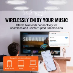 VEVOR 4 PCs 6.5'' Bluetooth in Ceiling Speakers, 150W, Flush Mount Ceiling & in-Wall Speaker System with 8ΩImpedance 89dB Sensitivity, for Home Kitchen Living Room Bedroom or Covered Outdoor Porches