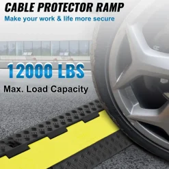 VEVOR 3 PCs Cable Protector Ramp 2 Channel 12000 lbs Load Wire Cable Cover Ramp