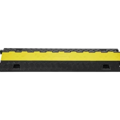 VEVOR 5 PCs Cable Protector Ramp, 2 Channel, 22000 lbs/axle Capacity Heavy Duty TPU Wire Cover Ramp Hose Protector Ramp Driveway, Traffic Speed Bump with TPR Flip-Open Top Cover, for Indoor & Outdoor