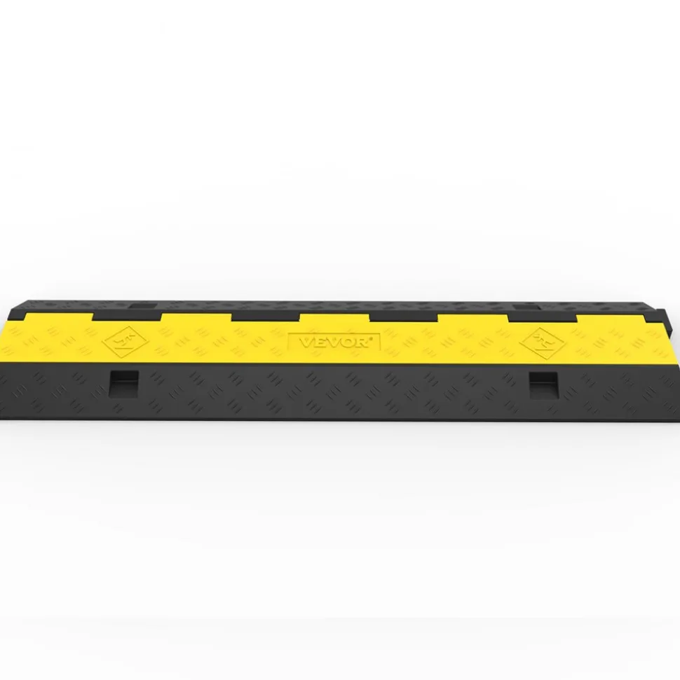 VEVOR 3 Pcs 2-Cable Rubber Electrical Wire Cover Cord Protector Ramp 11000 lbs