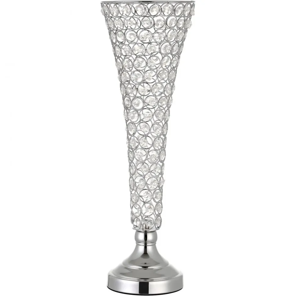 VEVOR 4 PCS Crystal Wedding Flower Vase, 20 in Tall Flower Table Centerpieces, Crystal Cylinder Banquet Vases Easy Installation, Versatile Arrangement Stand for Party Events Room Home Decor, Silver