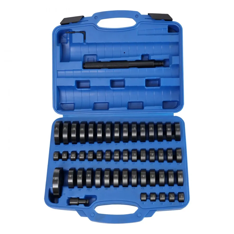 VEVOR 52PCS Custom Bushing Bearing & Seal Driver Set, Transmission Wheel Axle Bearing Race, Seal Driver Installer Remover, 18-65mm & 74mm Metric Discs Bush Removal Puller Bearing Press Tool Kit