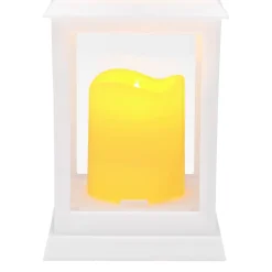 VEVOR 12 Pcs Decorative Candle Lantern, LED Electric Flameless Candle, Plastic LED Holder with Glass, Wall Hanging Indoor Porch Lanterns for Wedding Table Party Farmhouse Indoor Decor, White