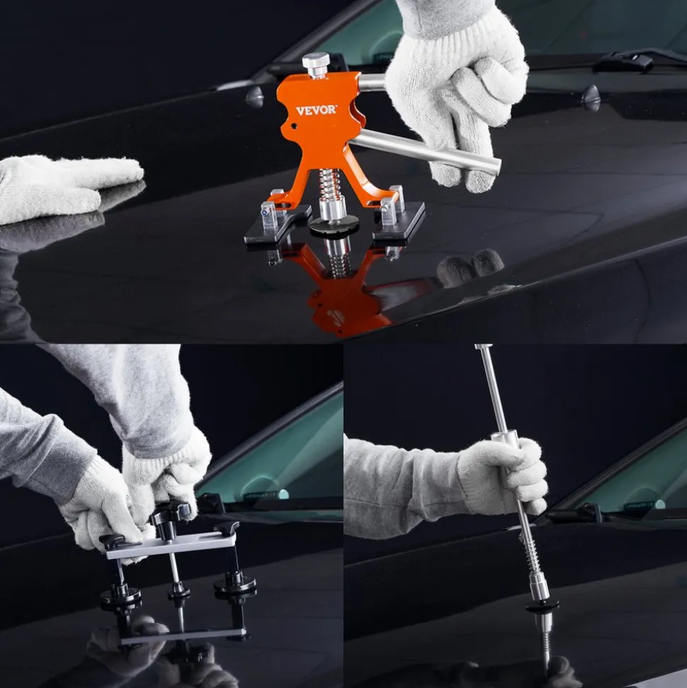 VEVOR 69 PCS Dent Repair Kit, Auto Car Body Paintless Dent Removal Tool Kit, Golden Lifter, Bridge Puller, Slide Hammer Tool Kit for Automobile Body, Washing Machine, Refrigerator