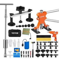 VEVOR 69 PCS Dent Repair Kit, Auto Car Body Paintless Dent Removal Tool Kit, Golden Lifter, Bridge Puller, Slide Hammer Tool Kit for Automobile Body, Washing Machine, Refrigerator