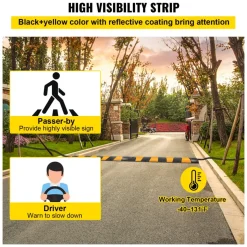 VEVOR 2pcs 6 Feet Rubber Speed Bump Driveway Modular Heavy Duty Speed Bumps 72.4 x 12 x 2.4 Inch Cable Protector Ramp for Garage Gravel Roads Asphalt Concrete