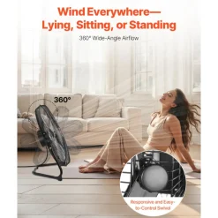 VEVOR 2 PCS Floor Fans, 3 Speeds High Velocity Heavy Duty 20 Inch Industrial Fan, 4800 CFM 360° Adjustable Tilt 21.33 ft/sec Airflow Large Metal Fan, for Gym, Home, Garage, Commercial Shop & Bedroom