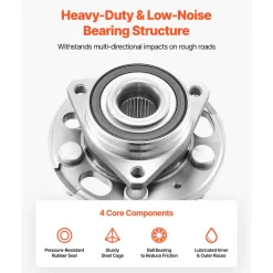 VEVOR 2PCS Front/Rear Wheel Bearing & Hub Assembly Fit for 2020 Chevy Impala LT Premier Sedan 2017 Equinox LS Sport Utility Buick Regal Cadillac XTS Livery Hearse OEM 513288, Wheel Bearing Hub Set