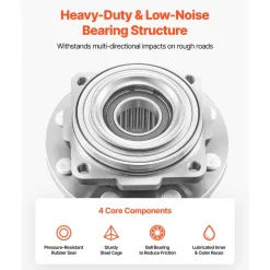 VEVOR 2PCS Front Wheel Bearing & Hub Assembly Fit for 2014-2016 Cadillac SRX Base Luxury Performance Premium Sport Utility 4-Door 3.6L OEM 513289, Wheel Bearing Hub Assembly Set, 13504971 BR930778