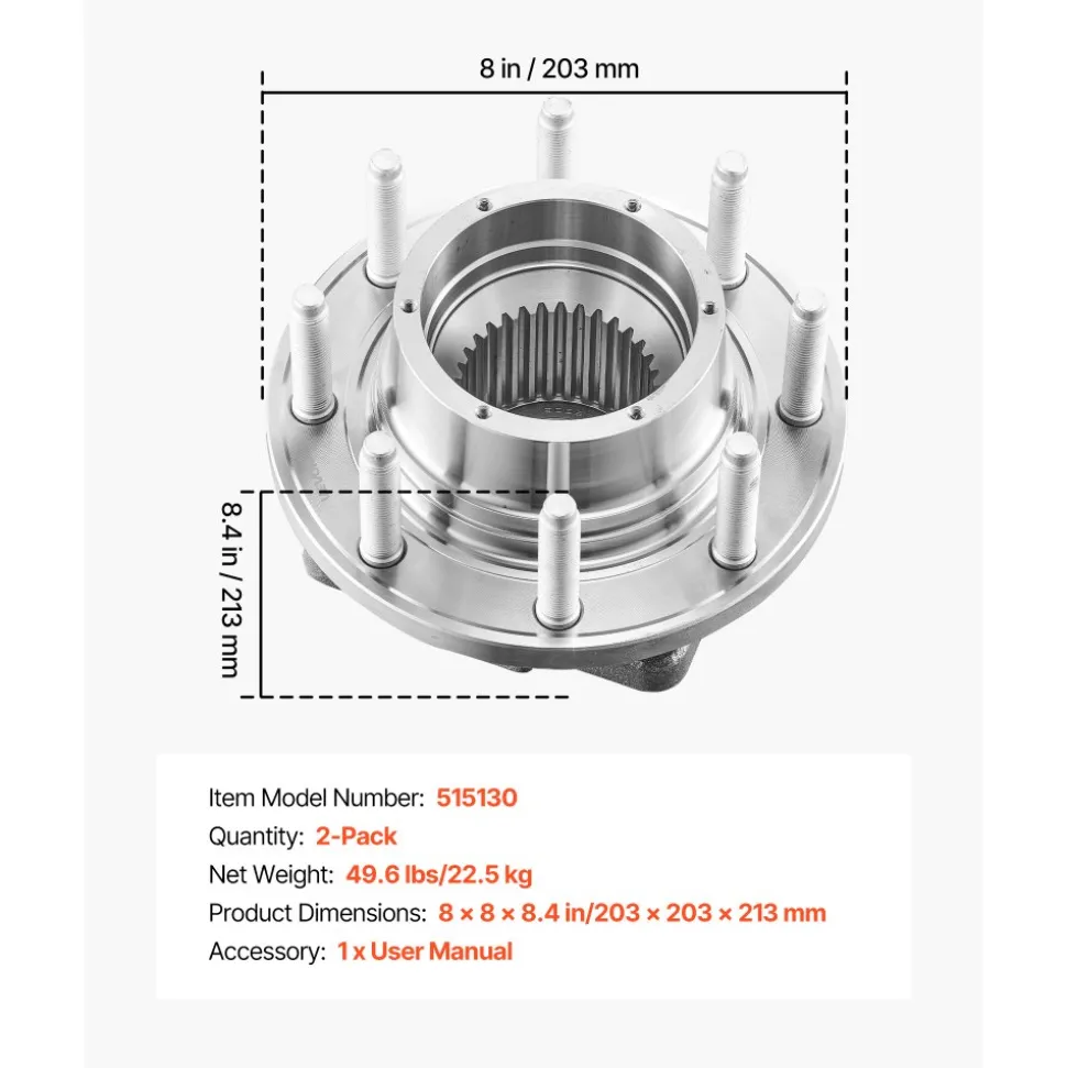 VEVOR 2PCS Front Wheel Bearing & Hub Assembly Fit for 2014-2016 Cadillac SRX Base Luxury Performance Premium Sport Utility 4-Door 3.6L OEM 513289, Wheel Bearing Hub Assembly Set, 13504971 BR930778