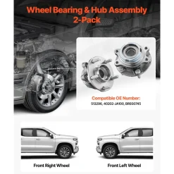 VEVOR 2PCS Front Wheel Bearing & Hub Assembly Fit for 2019 INFINITI QX50 Autograph Essential Luxe ProACTIVE Sport Utility Nissan Maxima Advance Sedan 4-Door OEM 513296, Wheel Bearing Hub Assembly Set