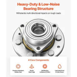 VEVOR 2PCS Front Wheel Bearing & Hub Assembly Fit for 2007-2013 Chevy Avalanche GMC Sierra 1500 Cadillac Escalade EXT 2007-2014 Tahoe OEM 515096, 6 Lugs with ABS Sensor, Wheel Bearing Hub Assembly Set
