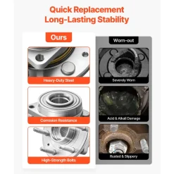 VEVOR 2PCS Front Wheel Bearing & Hub Assembly Fit for 2007-2013 Chevy Avalanche GMC Sierra 1500 Cadillac Escalade EXT 2007-2014 Tahoe OEM 515096, 6 Lugs with ABS Sensor, Wheel Bearing Hub Assembly Set