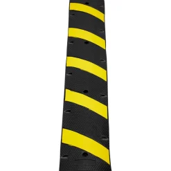 VEVOR 2PCs 6 ft/72'' Rubber Speed Hump, 2 Channel, 22000 lbs Capacity Heavy Duty Traffic Speed Bump, with High Reflective Yellow Strip 8 Expansion Screws and 1 Drill, for Asphalt Concrete Gravel Roads