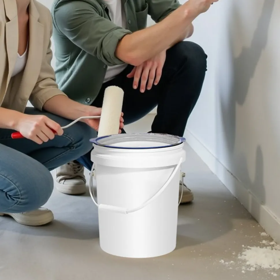 VEVOR 2 Pcs 5 Gallon Bucket Liner for Concrete Mix, Reusable Silicone Mortar Bucket Liner for Thinset Paint Concrete Epoxy Mixing, Heavy-duty Grout Mixer Insert with Measurements, Blue & Yellow