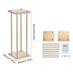 VEVOR 4PCS Gold Metal Column Wedding Flower Stand, 23.6inch High With Metal Laminate, Vase Geometric Centerpiece Stands, Cylindrical Floral Display Rack for Events Reception, Party Road Leads