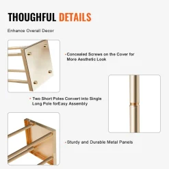 VEVOR 4PCS Gold Metal Column Wedding Flower Stand, 31.5inch High With Metal Laminate, Vase Geometric Centerpiece Stands, Cylindrical Floral Display Rack for Events Reception, Party Road Leads